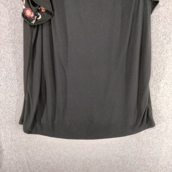 Ann Taylor LOFT Tank Top Womens Sz M Black Floral Embroidered Multicolor Ruffle - Picture 10 of 11